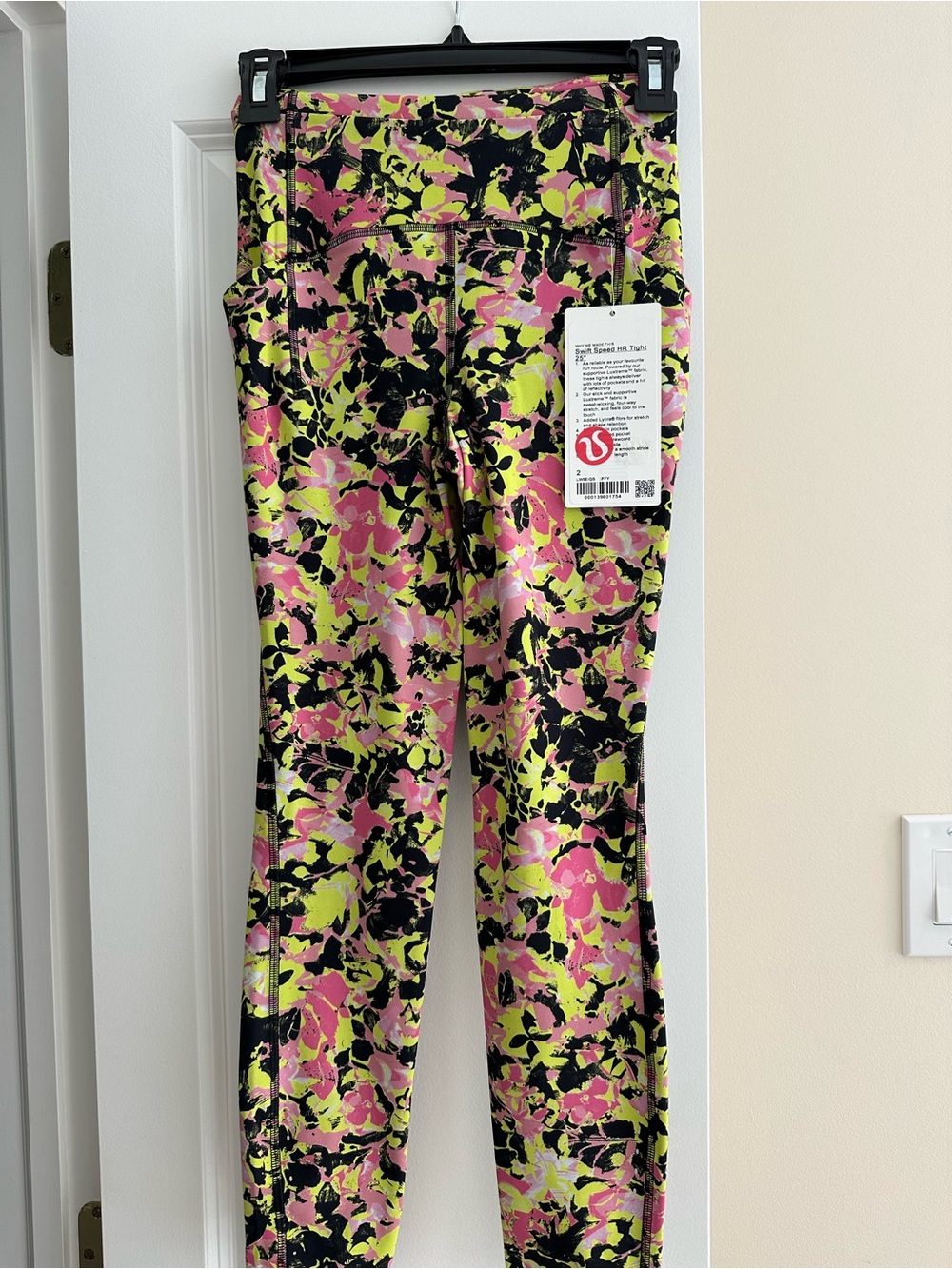 lululemon athletica Swift Speed HR Tight - Pink, Neon Yellow & Black